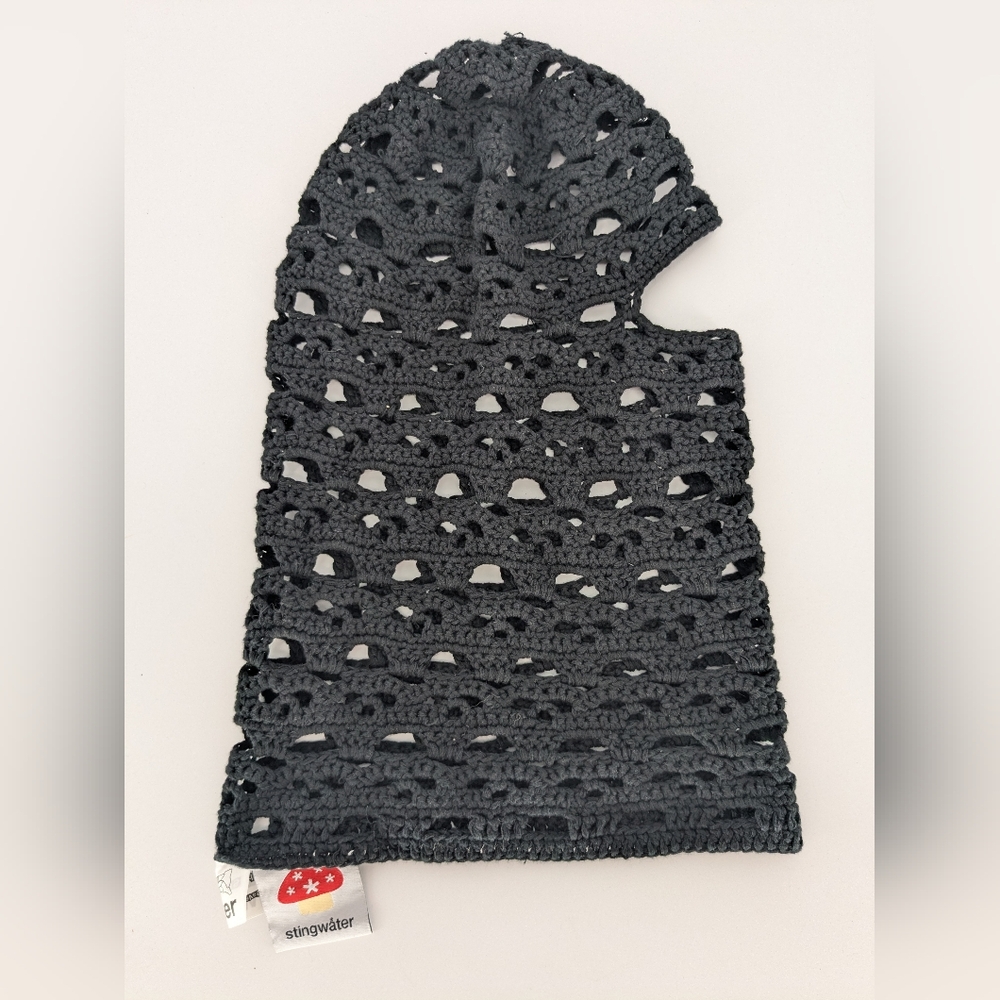 Stingwater Black Crochet Balaclava Unisex One Size Streetwear Knit Ski Mask OS